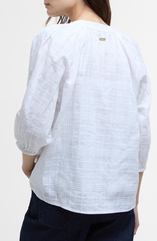 Barbour Heidi Windowpane Check Cotton Top In White