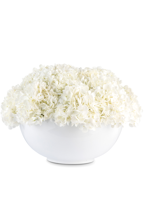 CocoBella Lumi Large RealTouch Hydrangea Centerpiece in Snow 