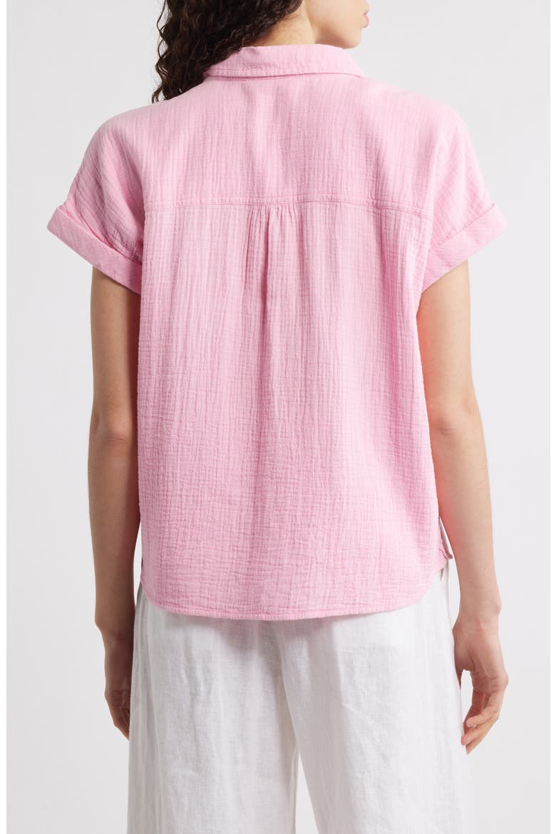 Rowan Cotton Button-Up Shirt, Alternate, color, WILD ROSE WASH