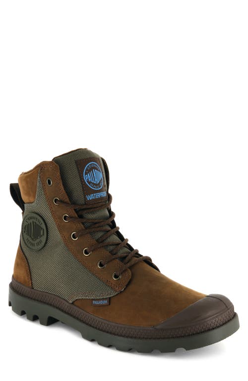 Palladium Pampa Waterproof Mixed Media Boot In Bridle Brown/moon Mist