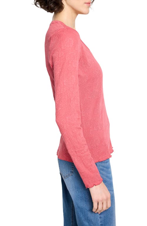 Nzt By Nic+zoe Lace Cotton V-neck T-shirt In Red