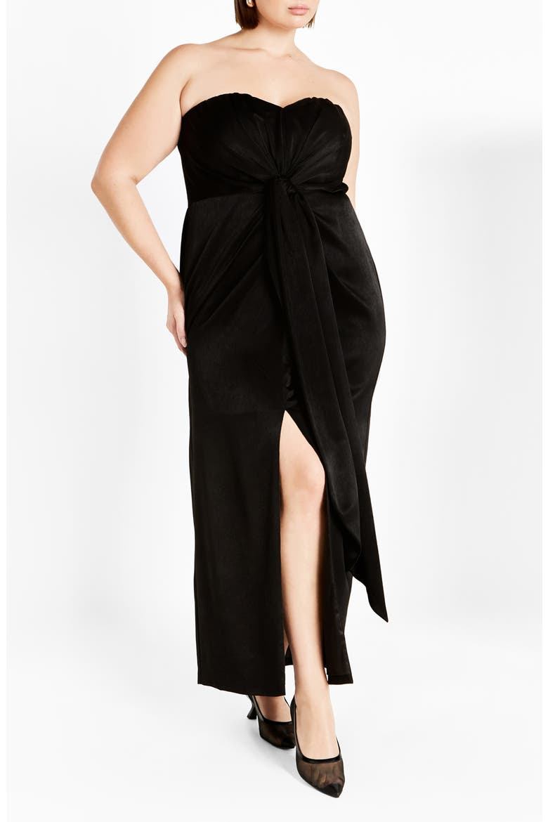Kamari Strapless Maxi Dress, Main, color, BLACK