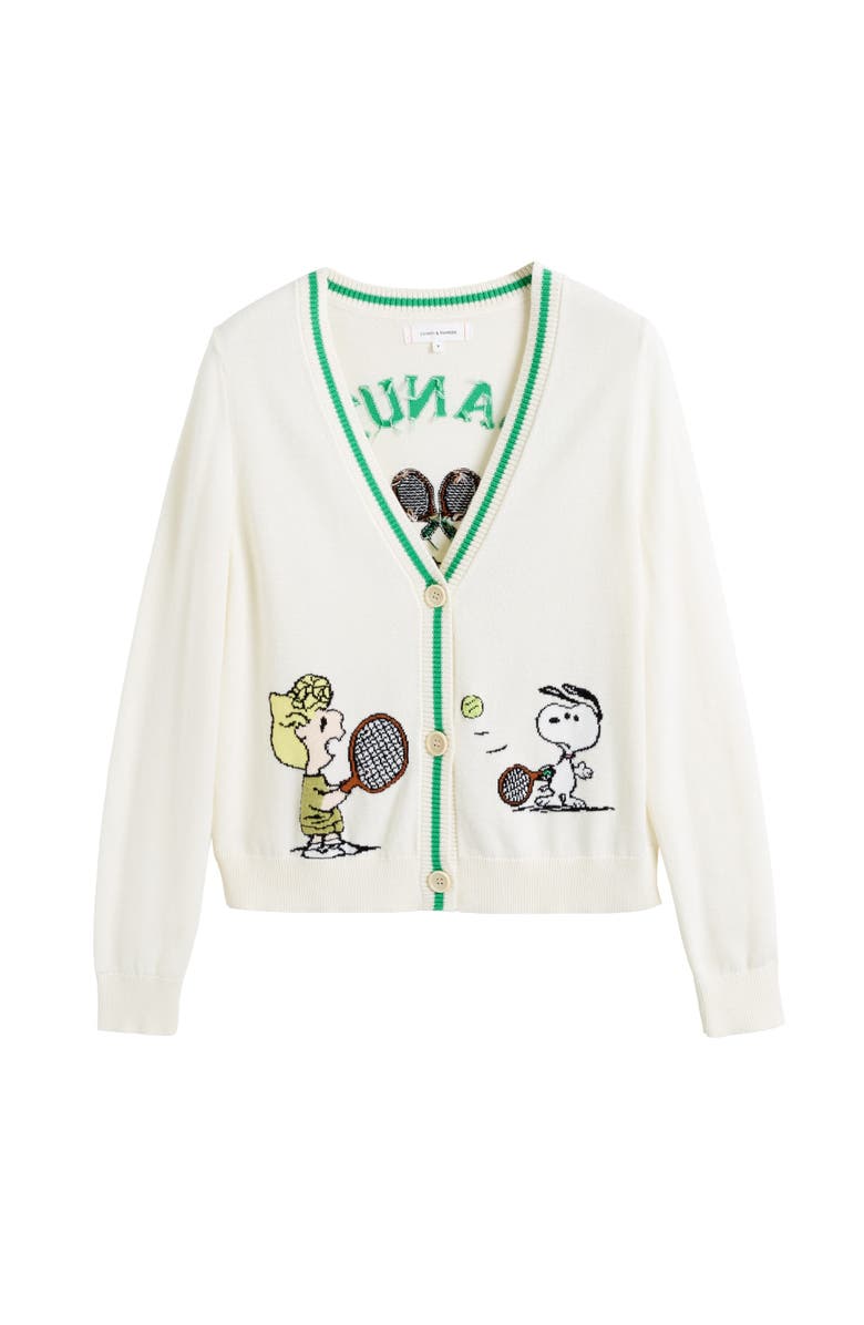 Chinti & Parker Cotton Peanuts Racquet Club Cardigan, Alternate, color,