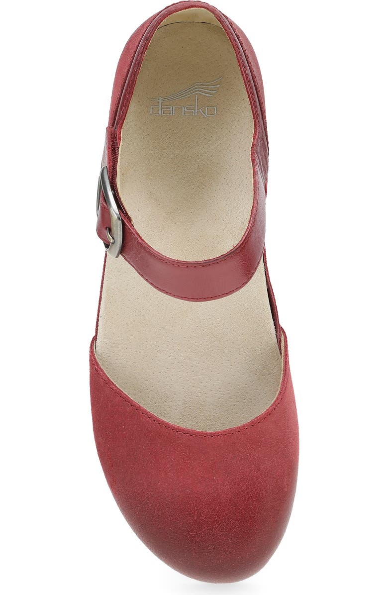 Dansko Mae Ankle Strap Platform Clog, Alternate, color, Red