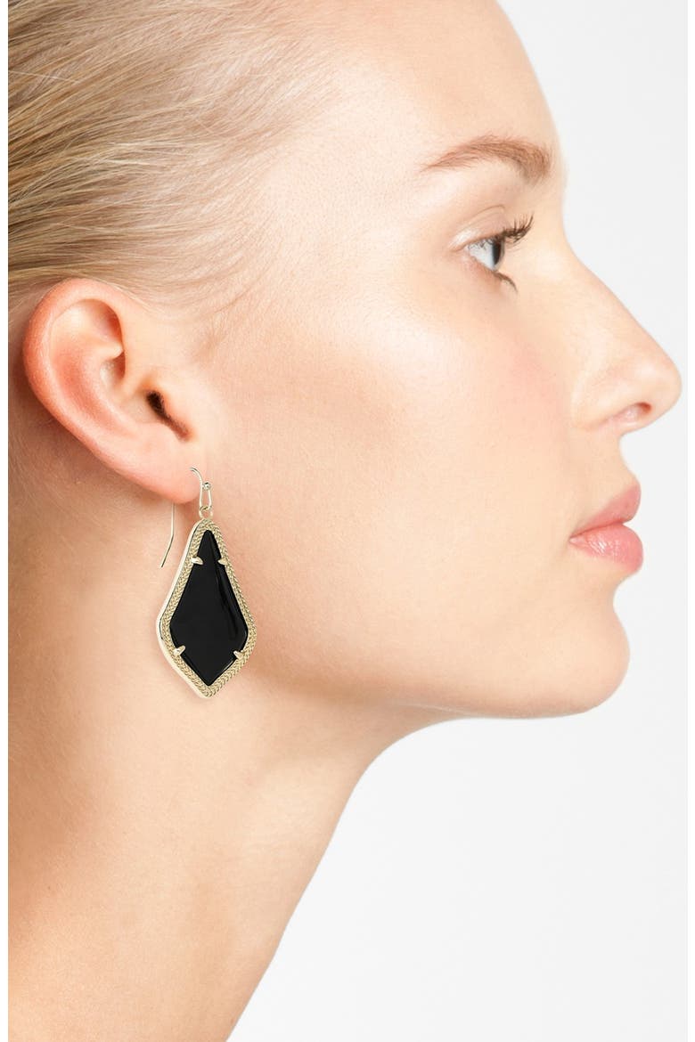 Alex Drop Earrings, Alternate, color, BLACK/ GOLD