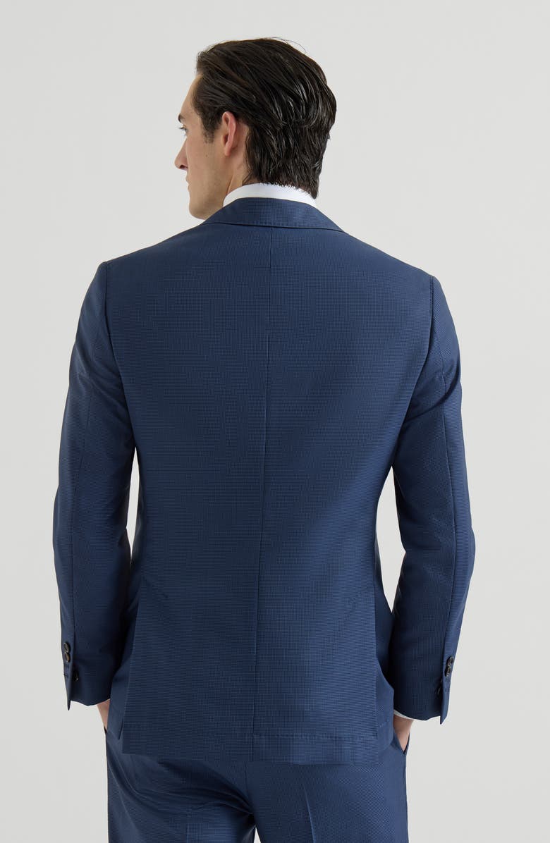 Brunello Cucinelli Houndstooth blazer, Alternate, color, Navy Blue