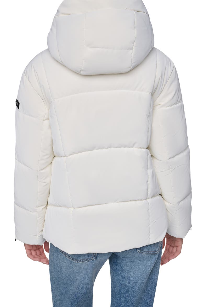 Faux Leather Short Puffer Jacket, Alternate, color, PEARL