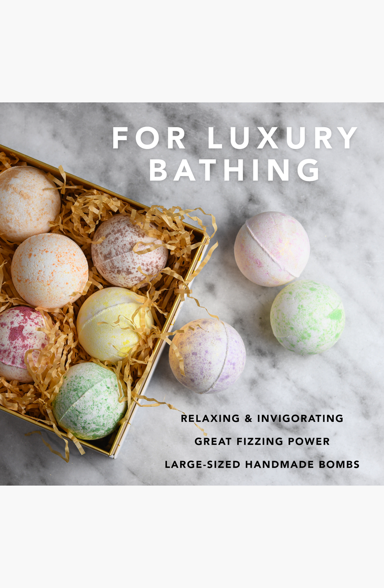 Lovery Marble Bath Bombs 9-Piece Set, Alternate, color, White / Gold