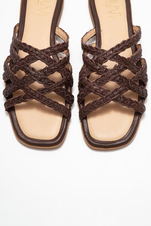 Forever & Always Shoes Alisha Leather Slide Sandal In Multi