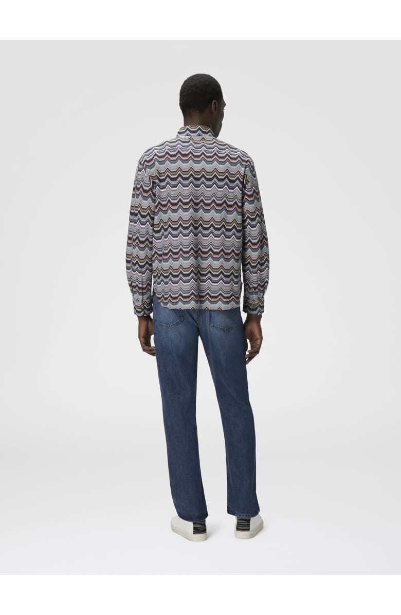 Missoni Long Sleeve Shirt With Geometric Zigzag, Alternate, color, Multicoloured