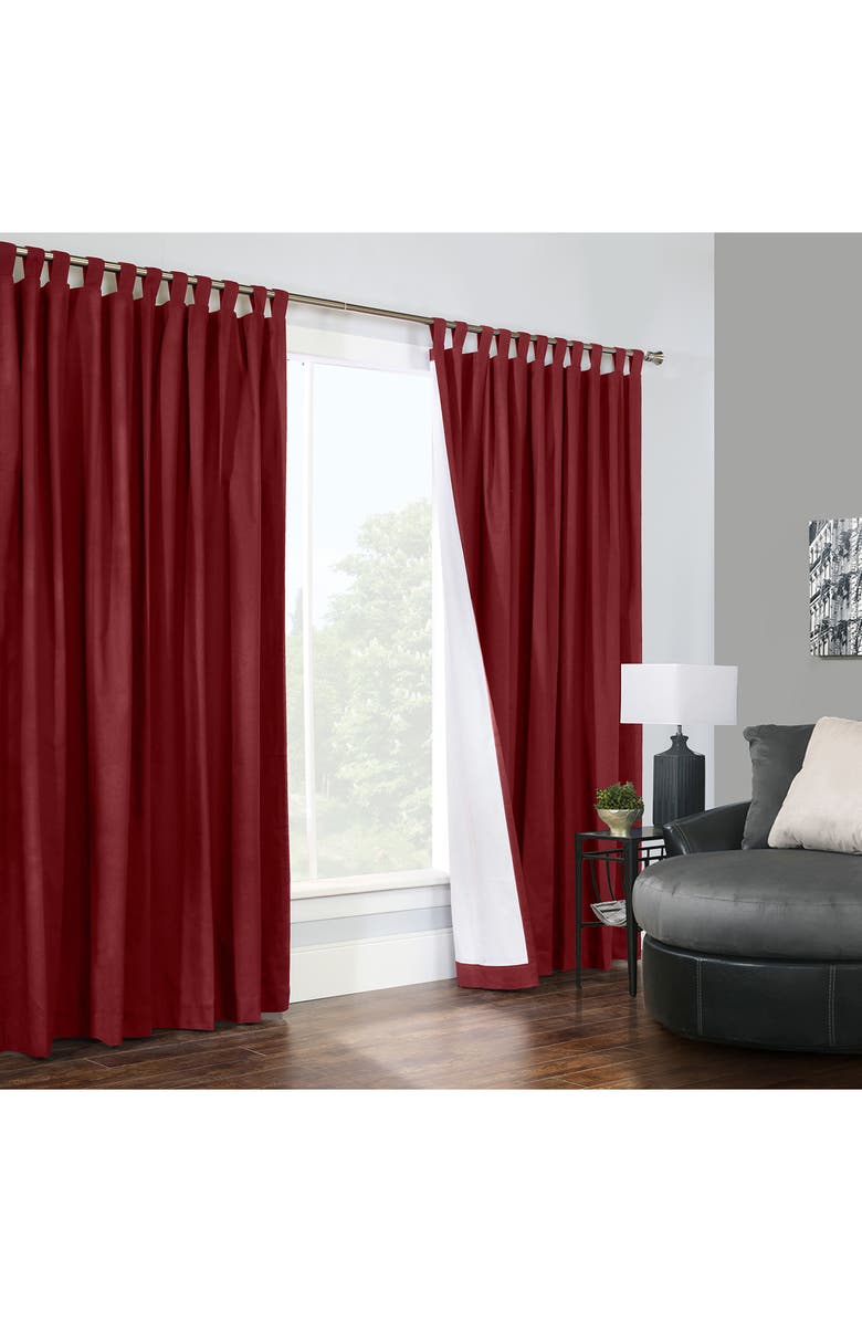 Outdoor Decor by Commonwealth Indoor Cotton Panel Curtain, Alternate, color, Burgundy