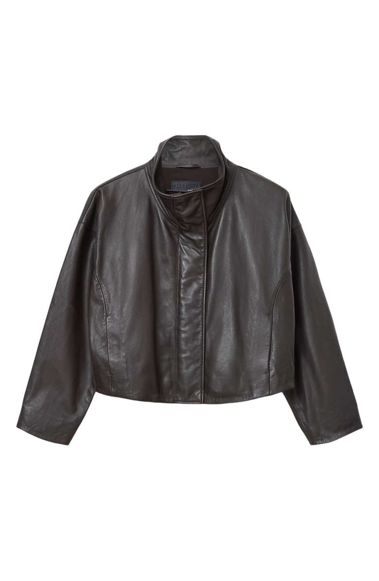 AllSaints Ryder Leather Jacket, Alternate, color, Bitter Brown