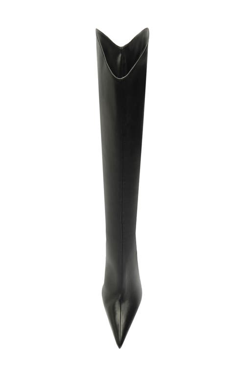 Schutz Maryann Up Leather Curve Tall Boots In Black
