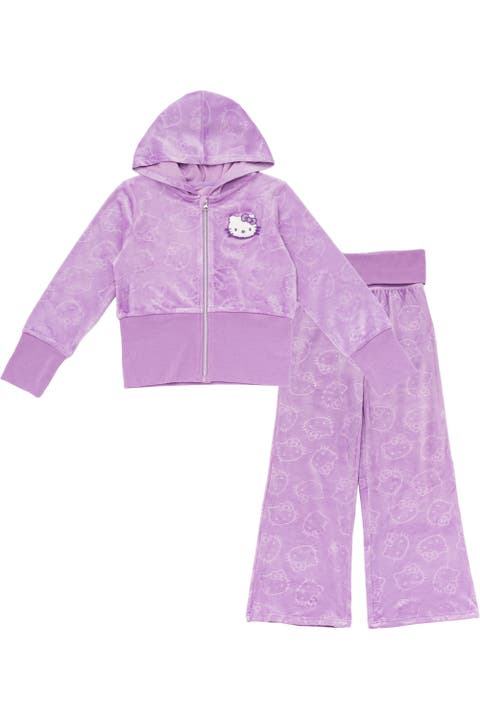 Velour Hoodie and Pants Set