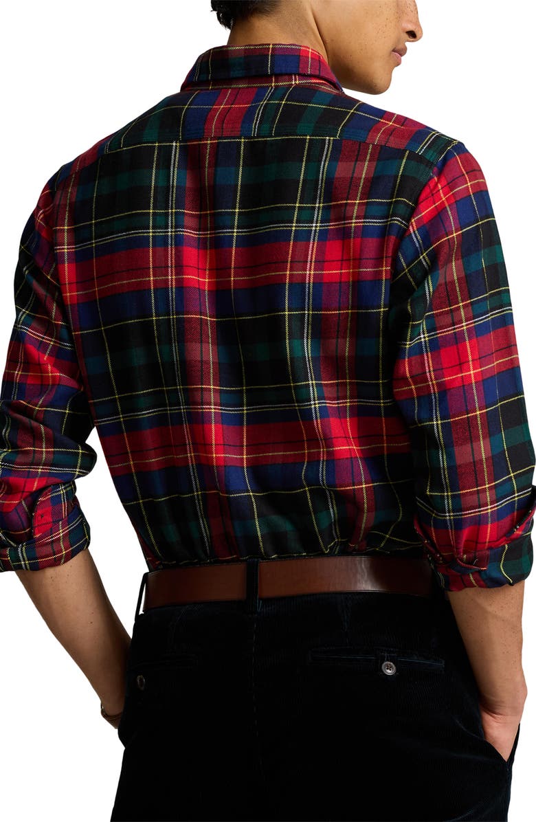 Polo Ralph Lauren Brushed Plaid Flannel Button-Up Shirt, Alternate, color, 