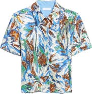 Rabanne Floral Sequin Short Sleeve Shirt