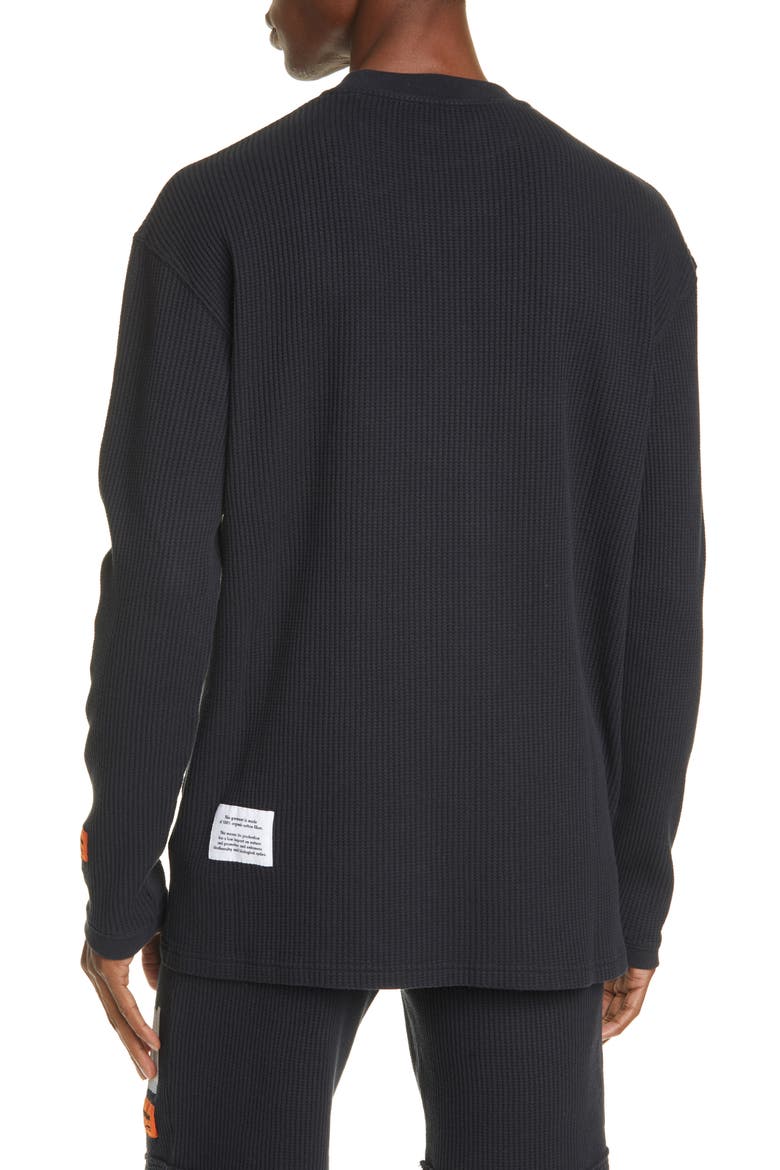 Bold Logo Organic Cotton Thermal T-Shirt, Alternate, color, BLACK WHITE