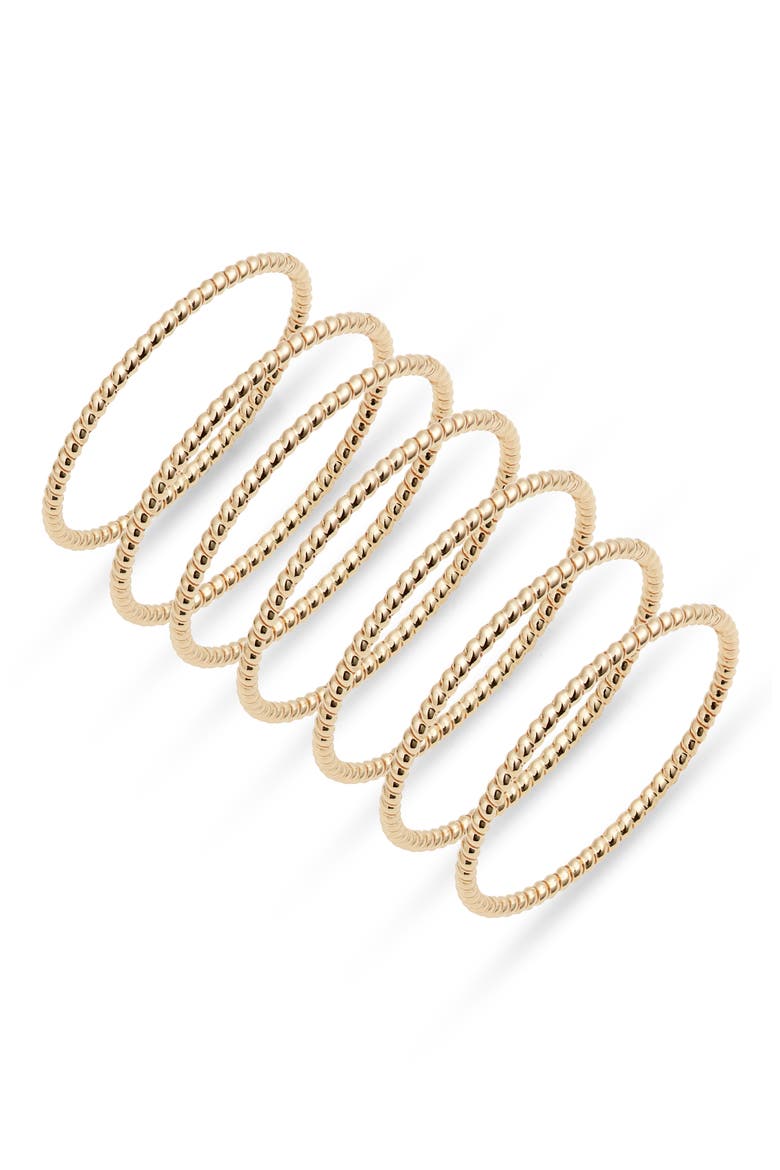 Set of 7 Stacking Rings, Main, color, GOLD