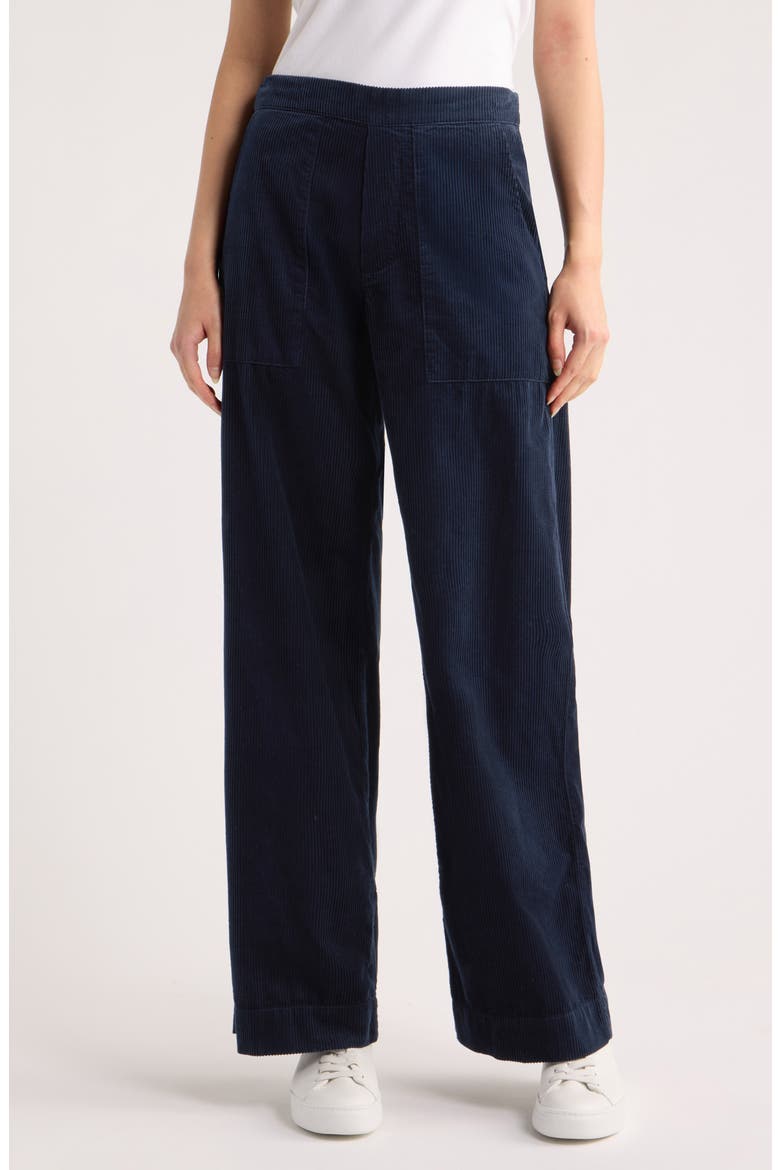 Madeline Patch Pocket Pull-On Wide Leg Pants, Main, color, CLASSIC NAVY