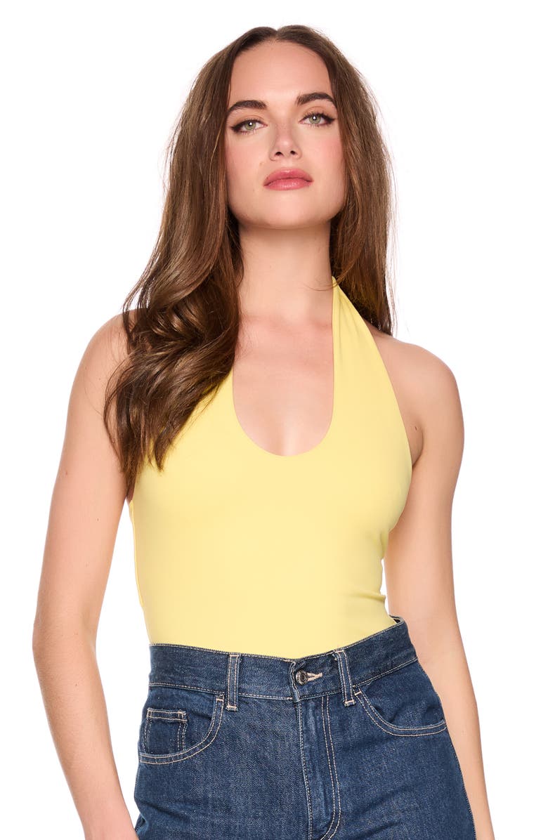Susana Monaco The Halter Tank, Alternate, color, Lemon Zest
