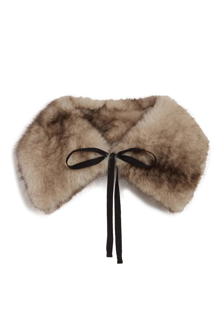 Eliza Faux Fur Collar, Alternate, color, GREY MINK