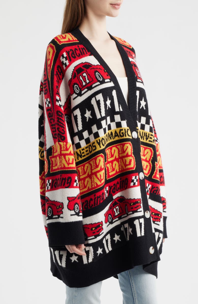 Dressed in Lala Vroom Vroom Oversize Cardigan, Alternate, color, Red/ Black
