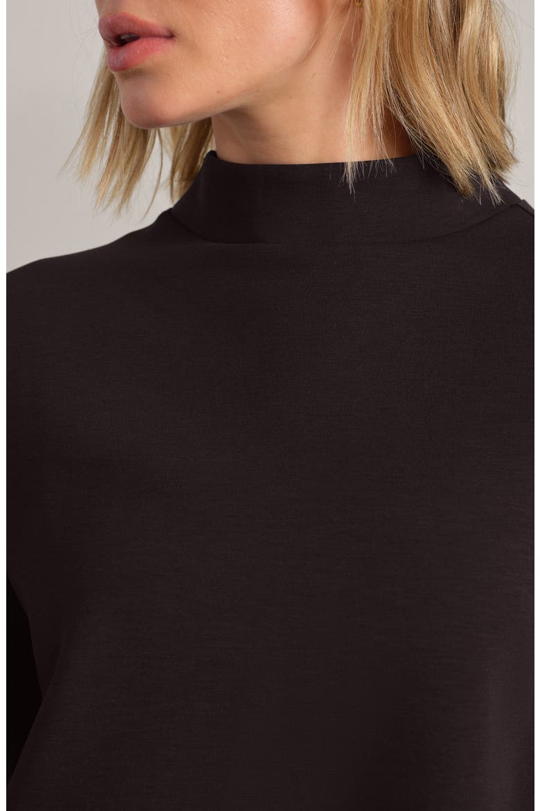 DreamGlow Mock Neck Crop Sweatshirt, Alternate, color, DARK ESPRESSO
