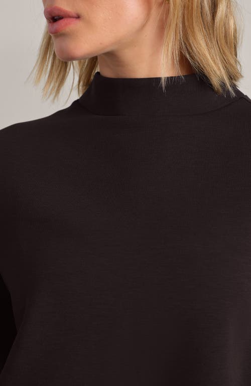 Rhone Dreamglow Mock Neck Crop Sweatshirt In Black