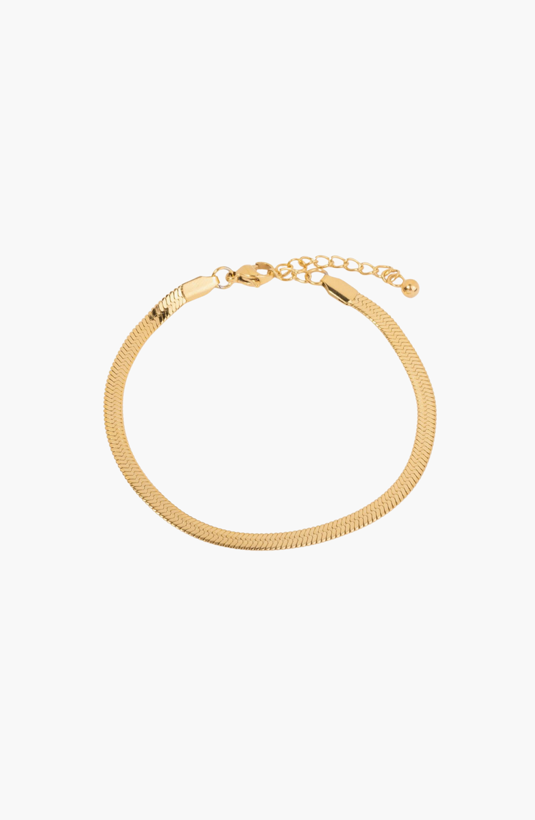 Little Sky Stone Gold Plated Herringbone Bracelet, Main, color, Gold