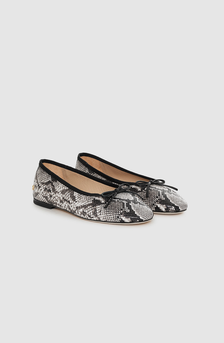 ANINE BING Jamie Ballerina Flats, Alternate, color, Python