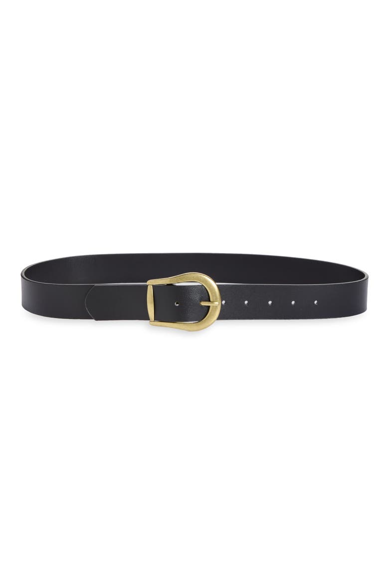 Faux Leather Belt, Main, color, BLACK