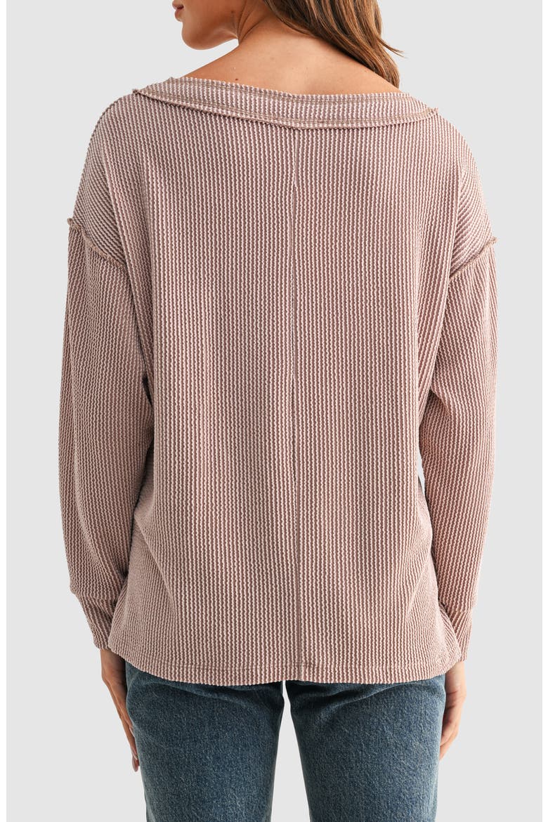 Rib Knit Pocket Sweater, Alternate, color, TOFFEE