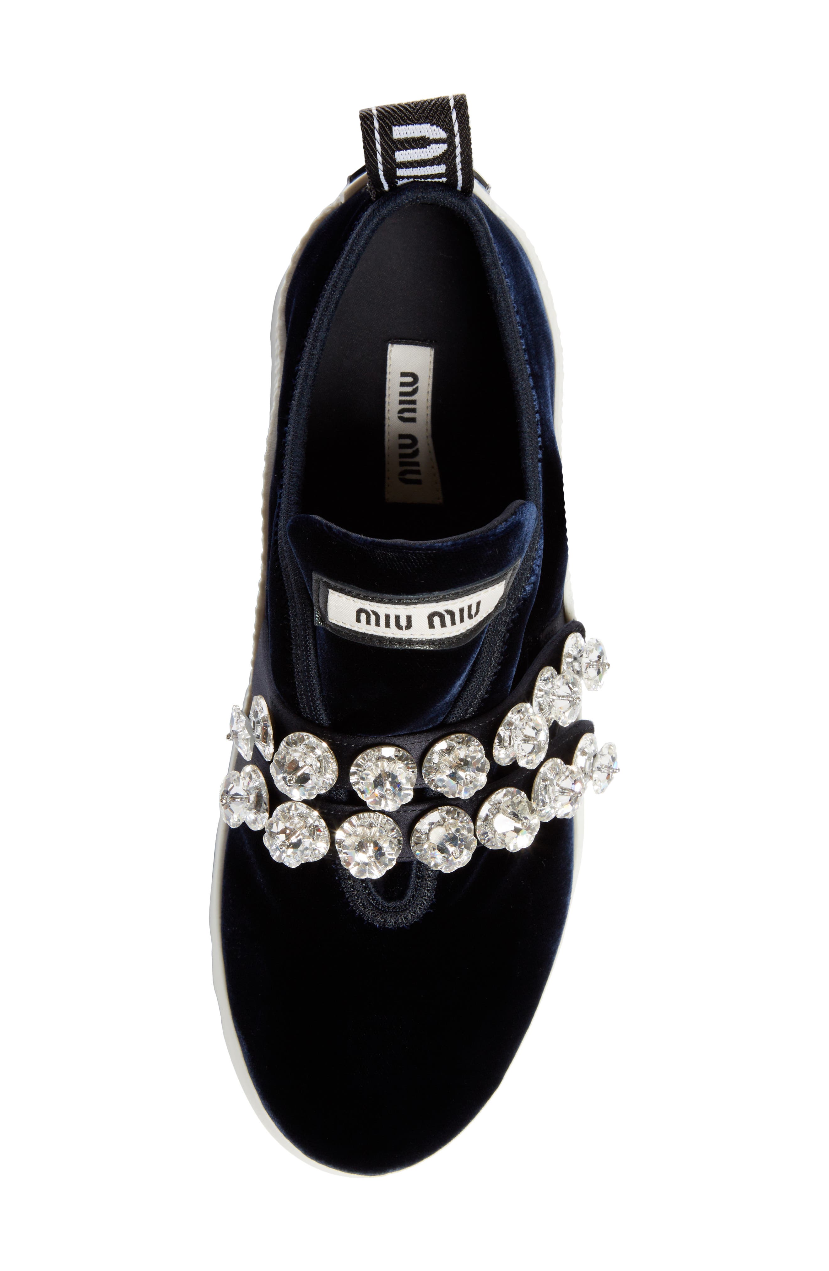 Miu Miu Jewel Strap Slip-On Sneaker, Alternate, color, 