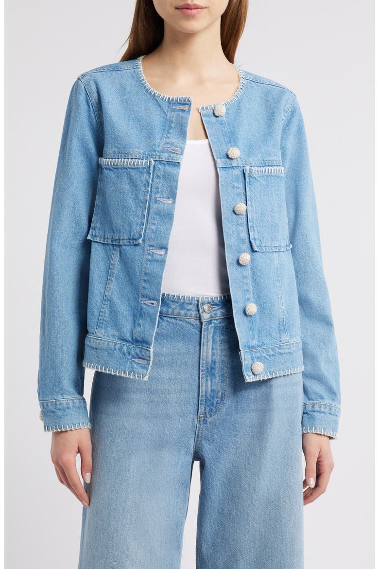 Lido Whipstitch Denim Jacket, Main, color, HARBOR