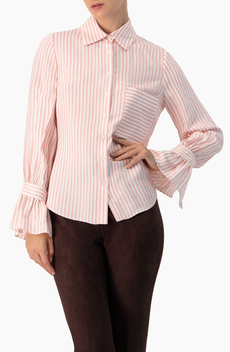 IVONNE Long Sleeve Striped Shirt, Main, color, Pink