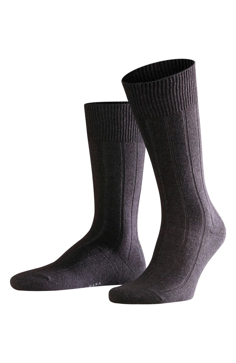 Falke Lhasa Wool & Cashmere Dress Socks, Main, color, Anthra Mel