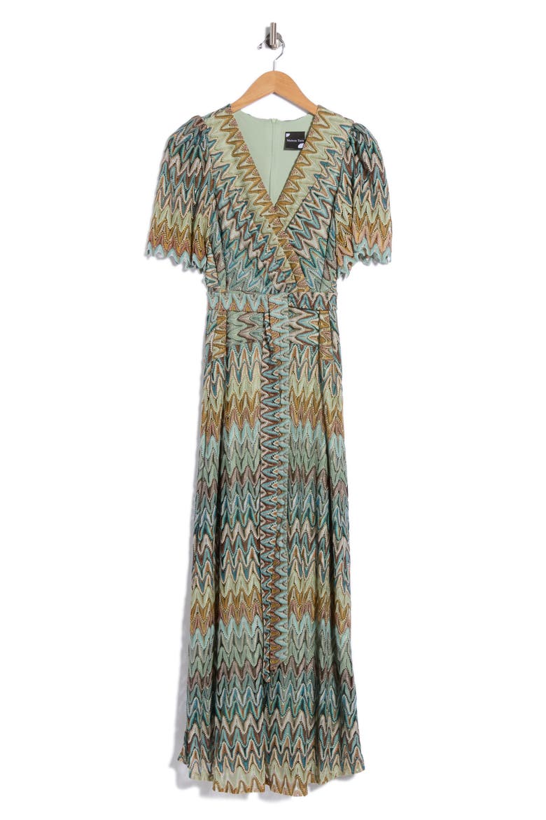 Crochet Maxi Dress, Alternate, color, TEAL/ SAGE/ MULTI