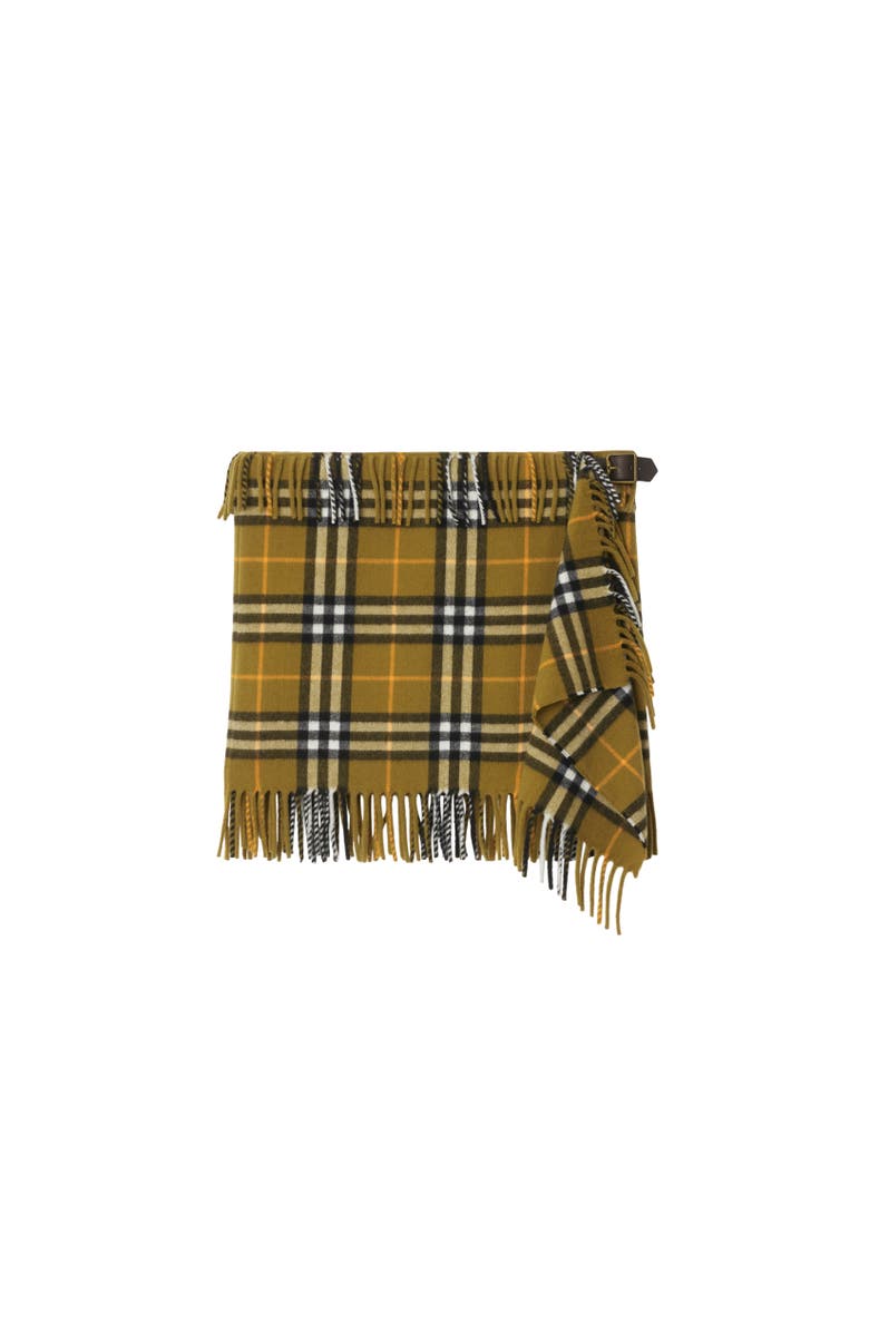 Burberry Check Wool Cashmere Scarf Skirt, Alternate, color, 