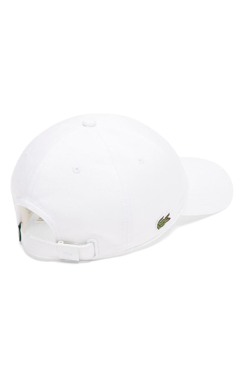 Lacoste Essential Cotton Twill Baseball Cap, Alternate, color, White