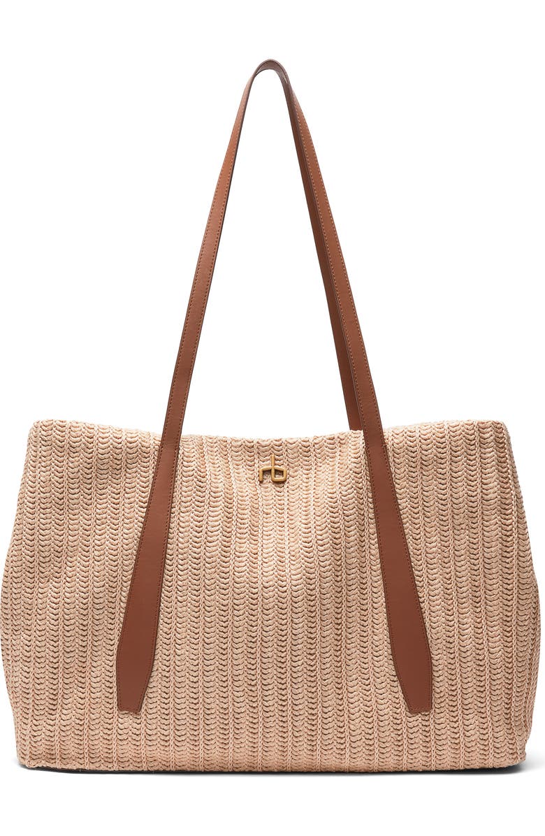 rag & bone Chelsea Straw Tote, Main, color, Natural