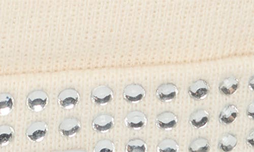 Kurt Geiger London Logo Patch Crystal Cuff Beanie In Neutral