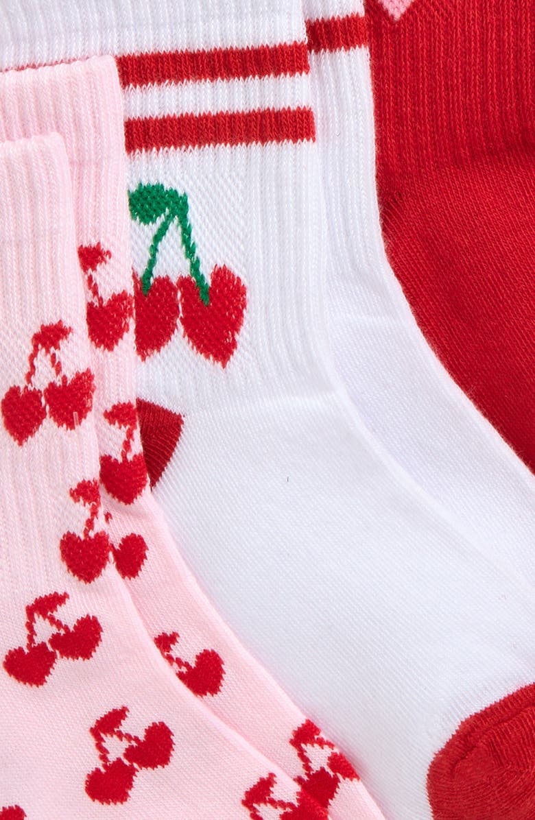 Capelli New York Kids' Assorted 6-Pack VDay Rib Crew Socks, Alternate, color, Red Combo