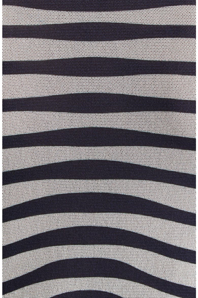 Re-Edition Body Morphing Trompe l'Oeil Long Sleeve Mesh Top, Alternate, color, ECRU/ NAVY