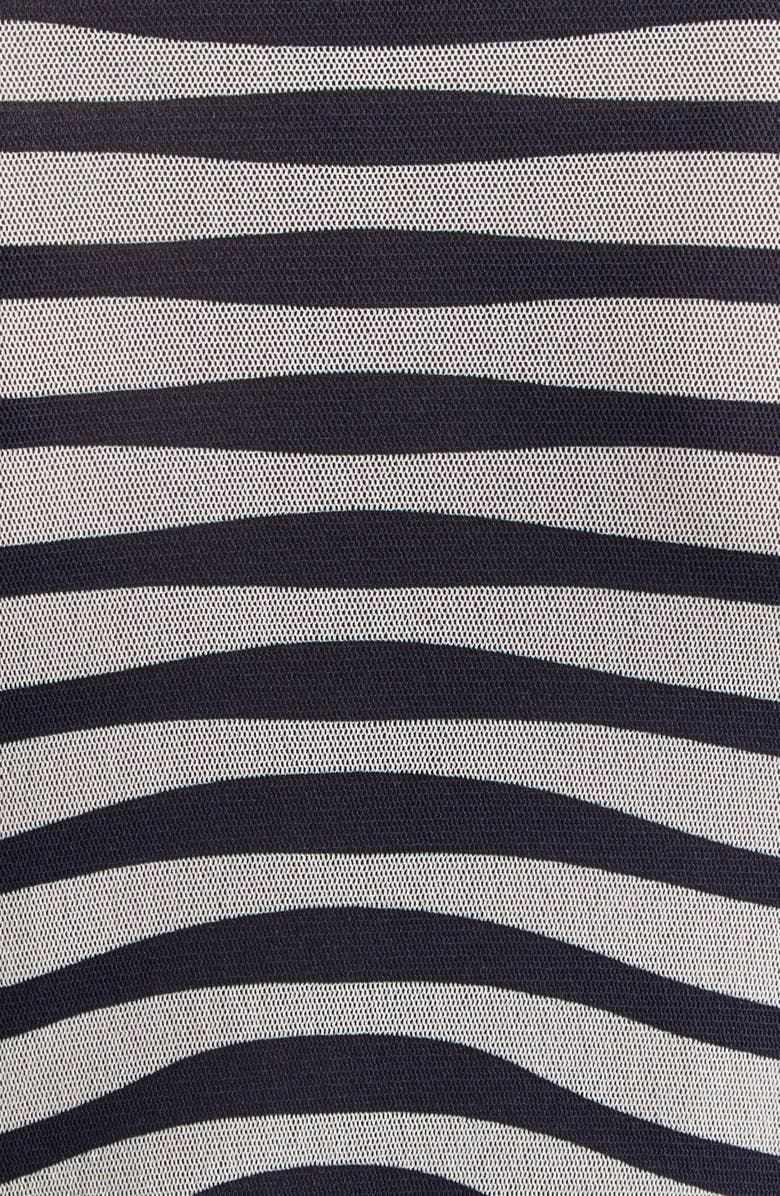 Jean Paul Gaultier Re-Edition Body Morphing Trompe l'Oeil Long Sleeve Mesh Top, Alternate, color, Ecru/ Navy