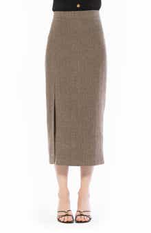 Onyx Side Slit Midi Skirt