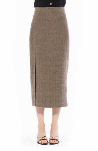 Onyx Side Slit Midi Skirt