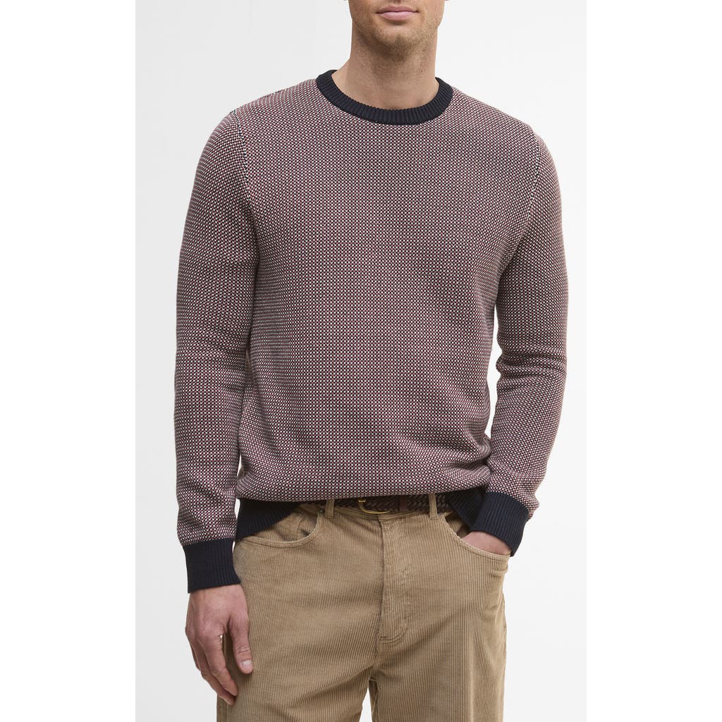 Barbour Wells Bird's Eye Cotton Sweater In Brown