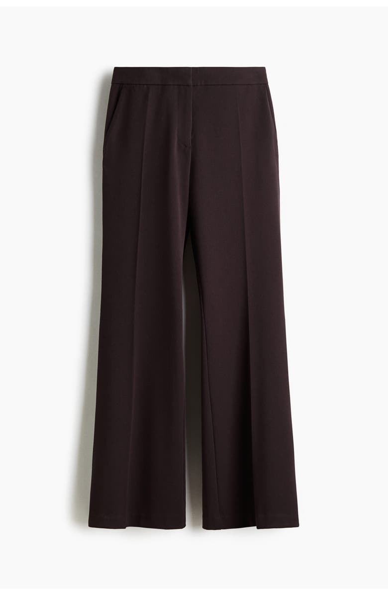 H&M Flared Tailored Trousers, Alternate, color, Dark Brown