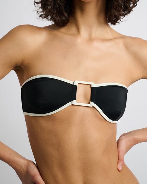 Onia Palermo Bikini Top In Black/egret