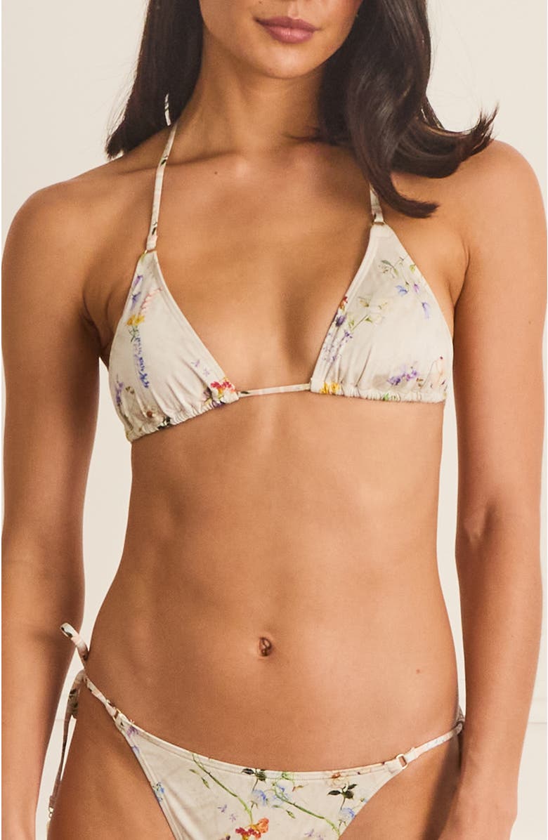 Aqua Blu Classic Aurora Triangle Bikini Top, Main, color, White